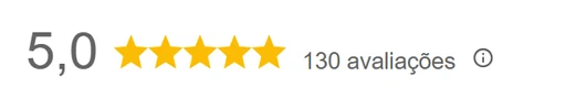 Nota 5,0 de 5 estrelas em 130 avaliações no Google